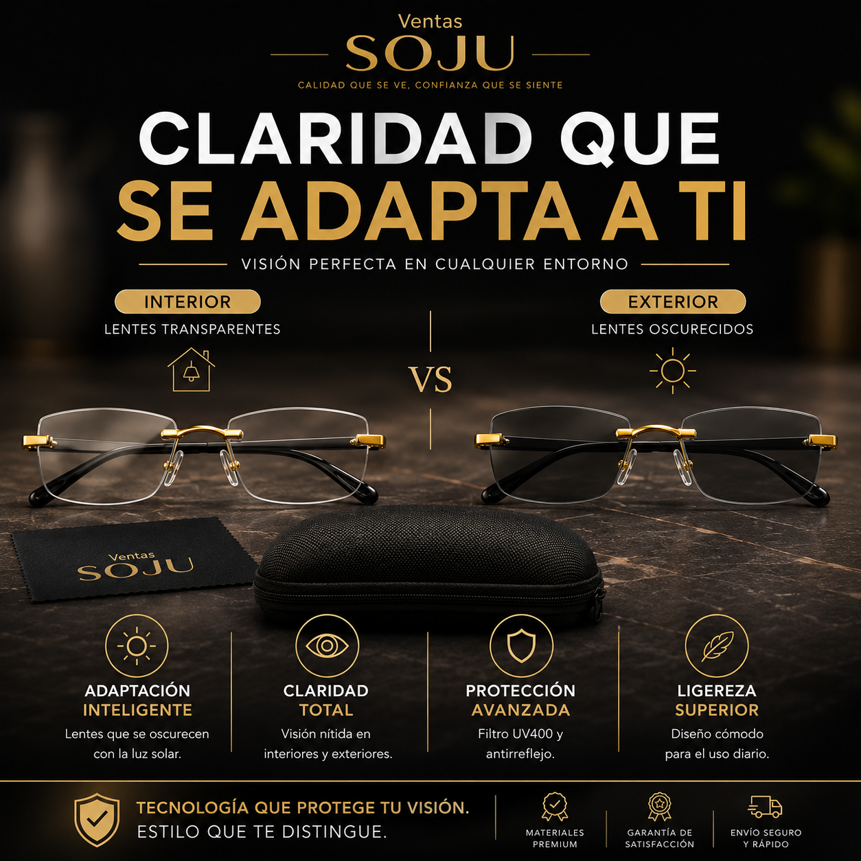 Combo TR90 PRO (Pague 1 Lleve 2) + ESTUCHE Y PAÑO DE LIMPIEZA